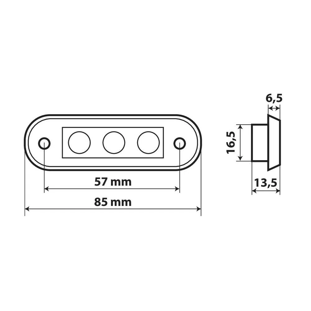 20 pcs Set, Flush Mount, 3 Led Light, 9/32V - White