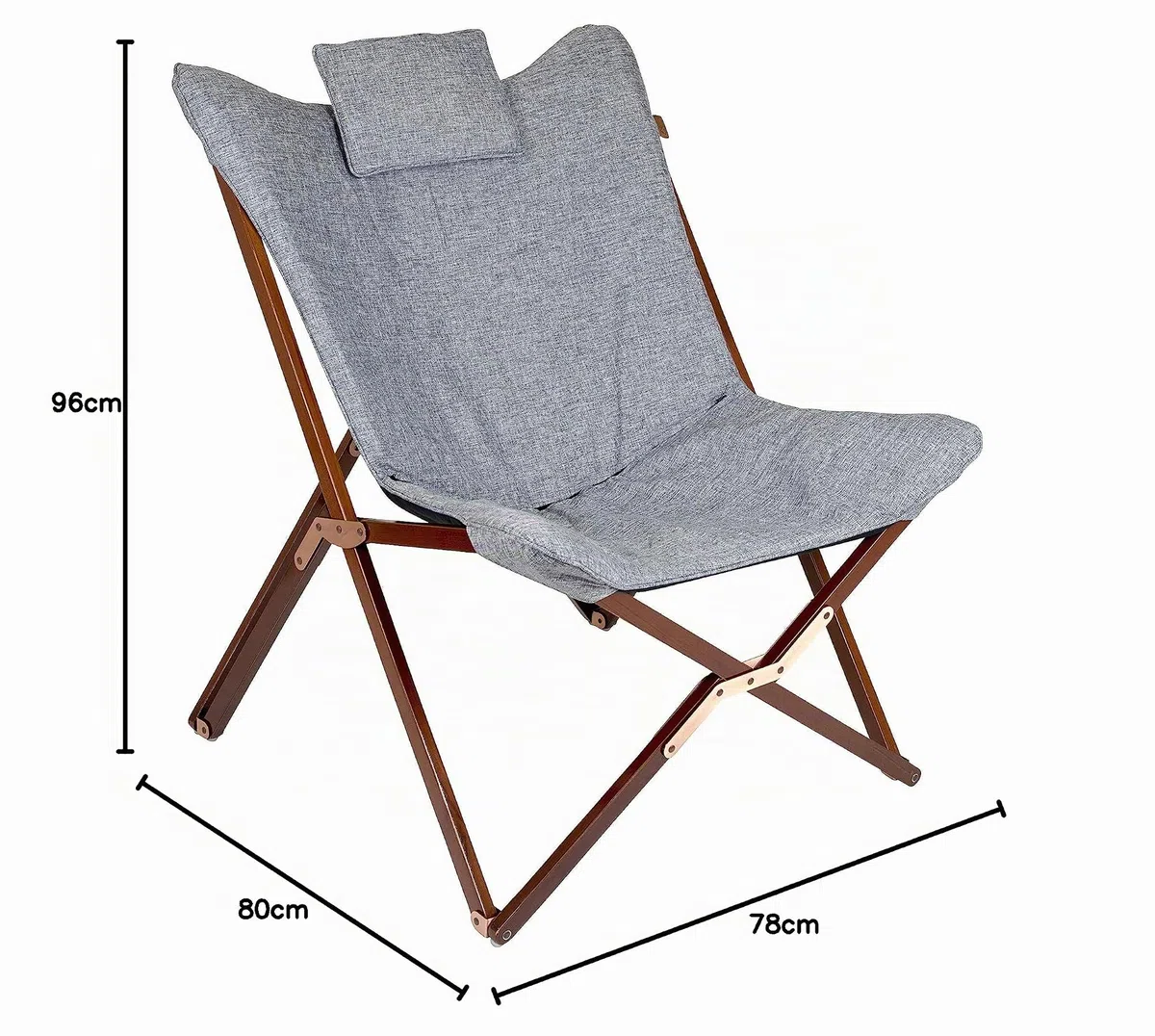 Bo-Camp - Urban Outdoor - Sillón Relax - Bloomsbury - L - Poliéster Oxford - Gris