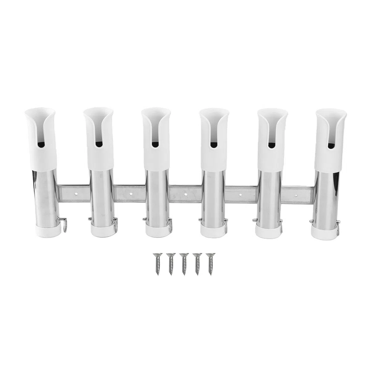 Asixxsix Soporte para Caña de Pescar, 6 Tubos de Acero Inoxidable 316, Acabado de Espejo con Diseño de Borde Enrollado, Tubo de PVC para Barco, Kayak Marino, Camión, Cama, Pontón, Surf, Caña de Pescar