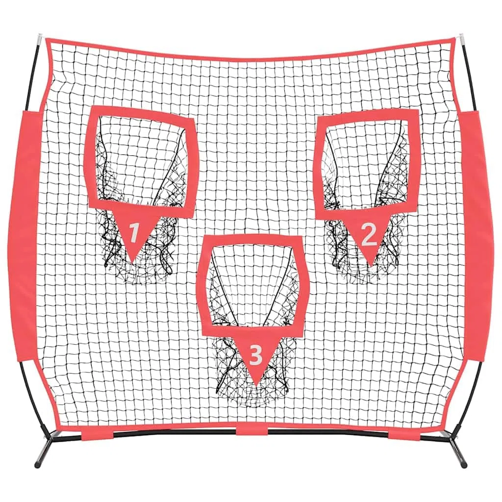 Red de entrenamiento de béisbol con marco de acero resistente, 214,5 x 89,5 x 181 cm