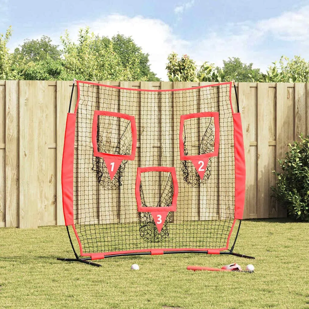 Red de entrenamiento de béisbol con marco de acero resistente, 214,5 x 89,5 x 181 cm