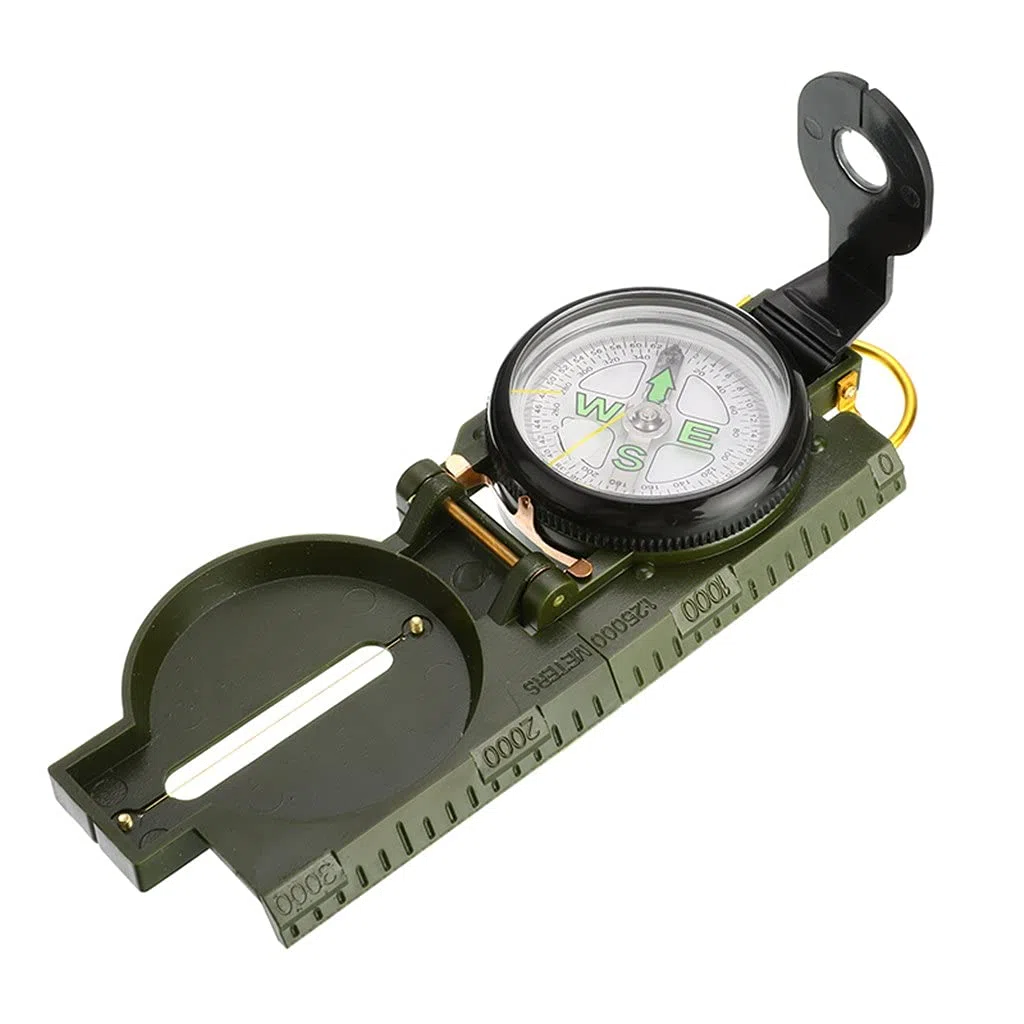 ACiyD Brújula portátil Militar para Acampar al Aire Libre Mini brújula de Lente Plegable Supervivencia del ejército Herramientas precisas de expedición