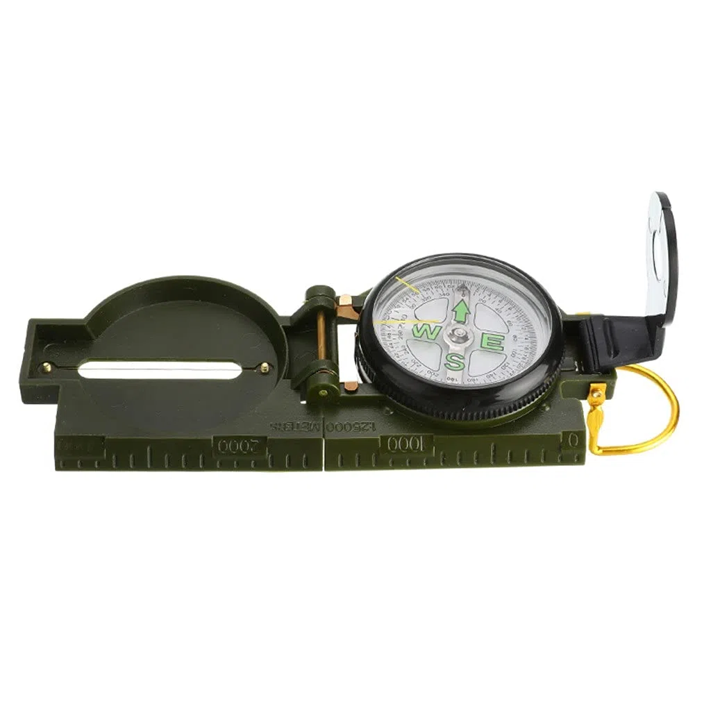 ACiyD Brújula portátil Militar para Acampar al Aire Libre Mini brújula de Lente Plegable Supervivencia del ejército Herramientas precisas de expedición